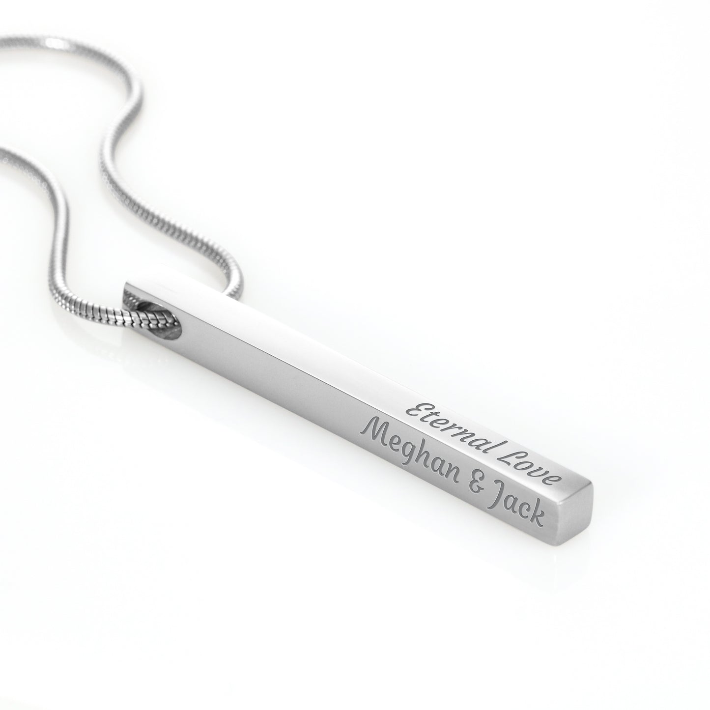 Personalized Bar Necklace Custom Name Engraved Necklaces Women/Men