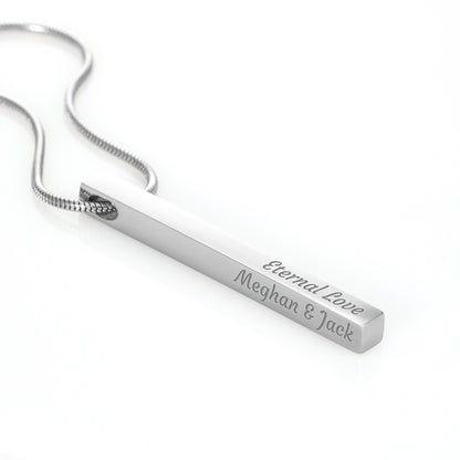 Personalized Bar Necklace Custom Name Engraved Necklaces Women/Men