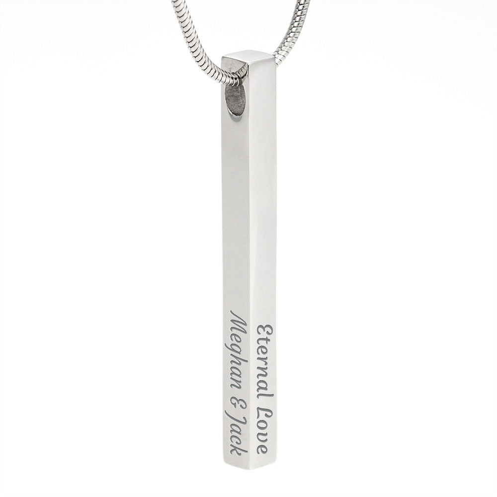 Personalized Bar Necklace Custom Name Engraved Necklaces Women/Men