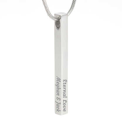 Personalized Bar Necklace Custom Name Engraved Necklaces Women/Men