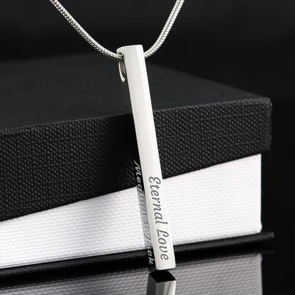 Personalized Bar Necklace Custom Name Engraved Necklaces Women/Men
