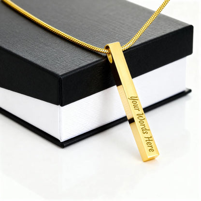 Personalized Bar Necklace Custom Name Engraved Necklaces Women/Men