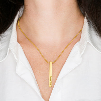 Personalized Bar Necklace Custom Name Engraved Necklaces Women/Men