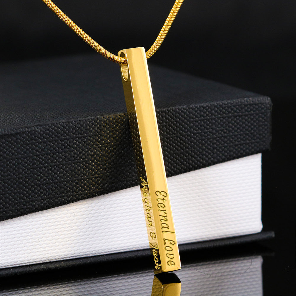 Personalized Bar Necklace Custom Name Engraved Necklaces Women/Men