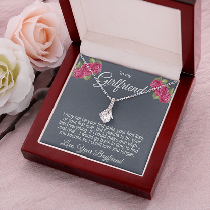 Gift For Girlfriend Ribbon Necklace Personalized Message Card