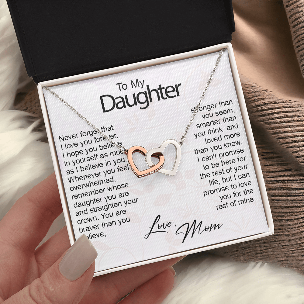 Personalized Daughter Gifts Heart Necklace With Message Card
