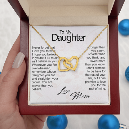 Personalized Daughter Gifts Heart Necklace With Message Card