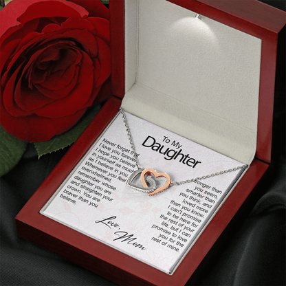 Personalized Daughter Gifts Heart Necklace With Message Card