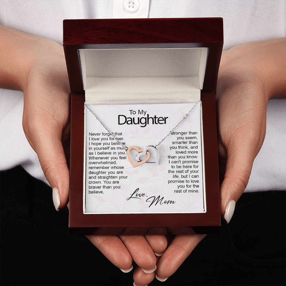 Personalized Daughter Gifts Heart Necklace With Message Card