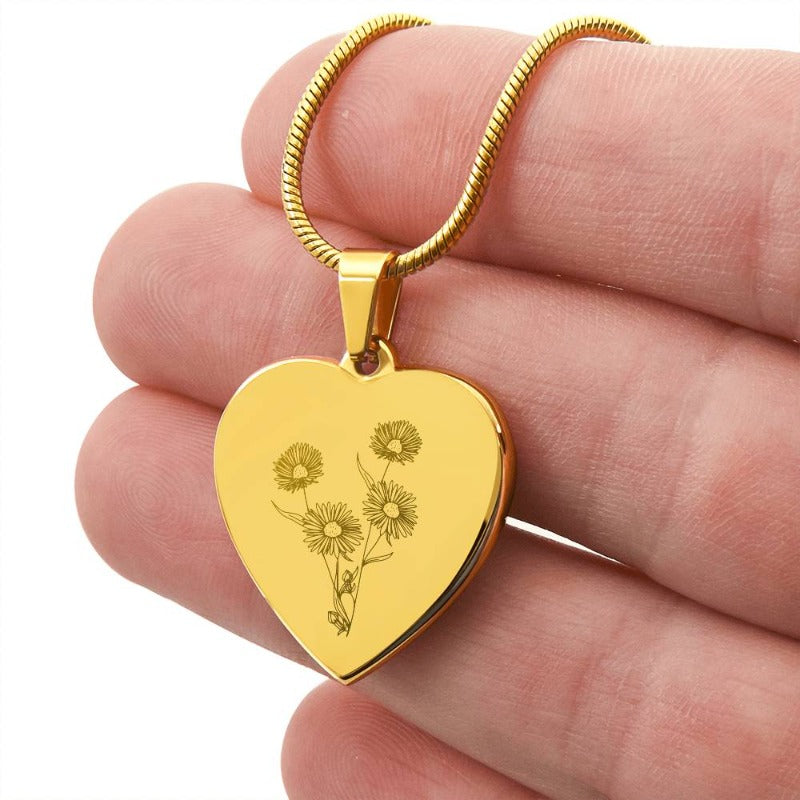 engraved heart pendant - Gifts For Family Online