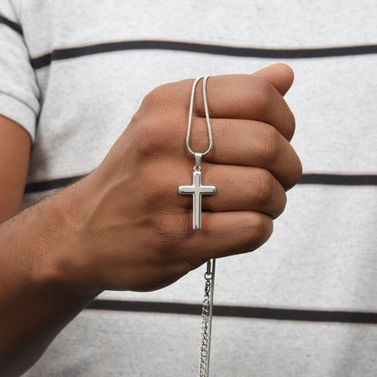 Son Gift From Mom Personalized Message Card And Engraved Cross Necklace Birthday Keepsake