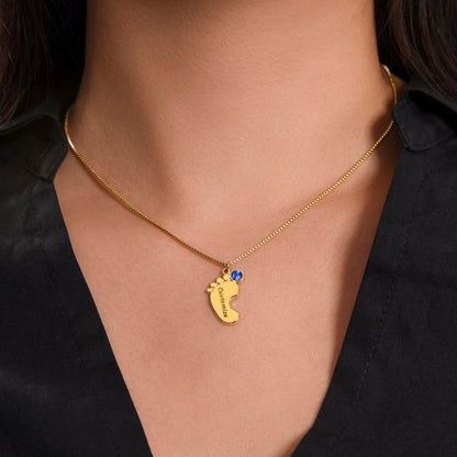 baby feet gold necklace - Gifts For Family Online