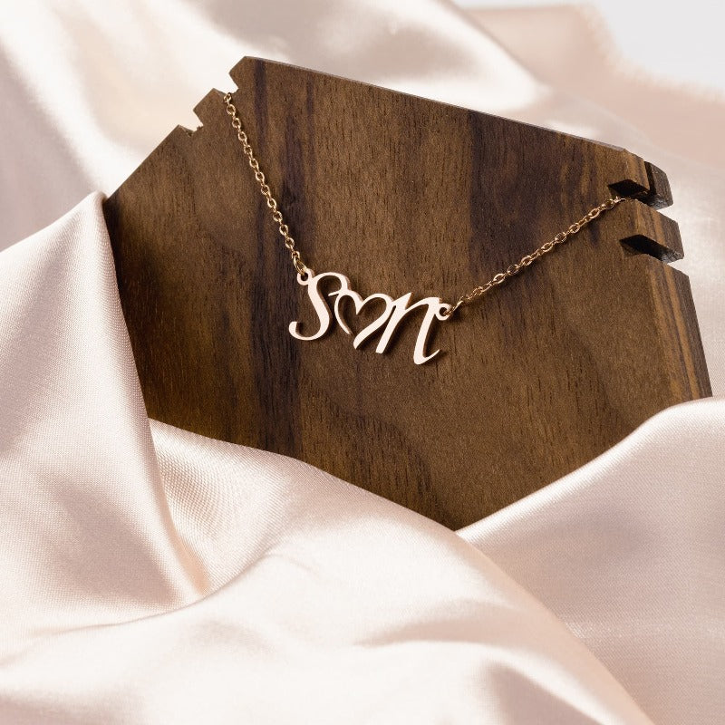initial necklace rose gold - Gifts For Family Online