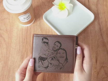Personalized Men Wallet Engraved Custom Photo Gifts For Him