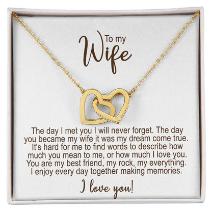 Heart Necklace For Wife Personalized  Message Card