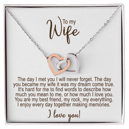 Heart Necklace For Wife Personalized  Message Card