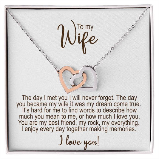 Heart Necklace For Wife Personalized  Message Card