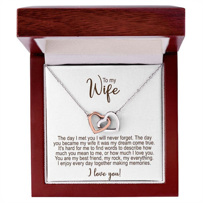 Heart Necklace For Wife Personalized  Message Card
