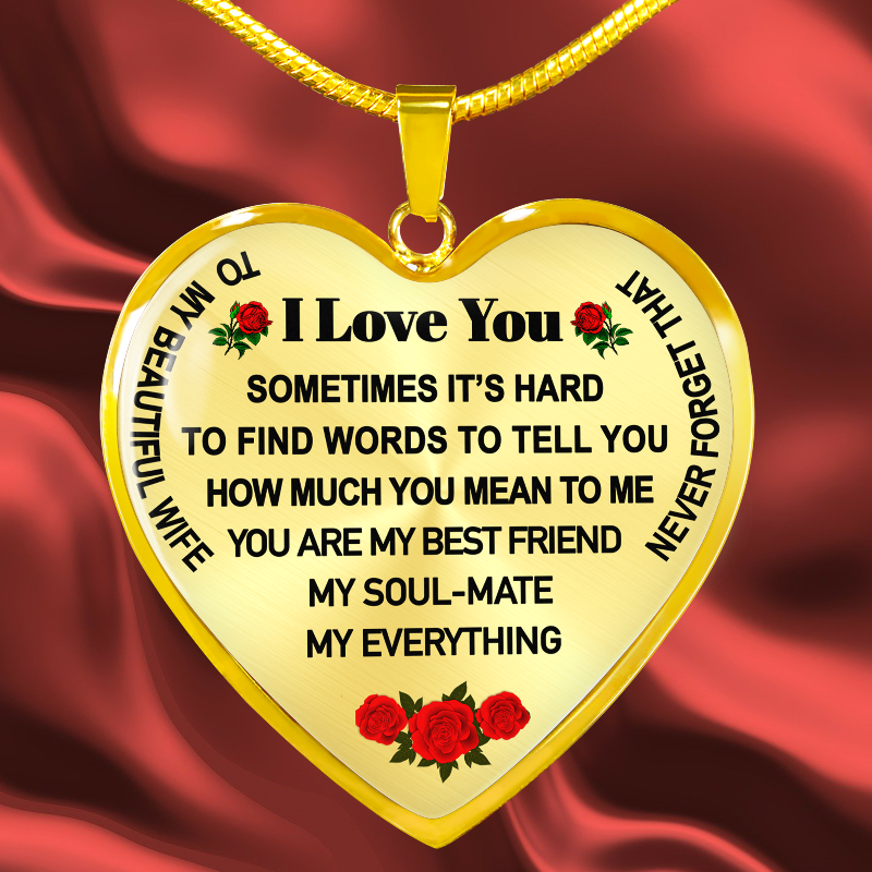 Wife Necklace, Gift To My Wife Necklace With Message Card Wife To Wife –  Rakva