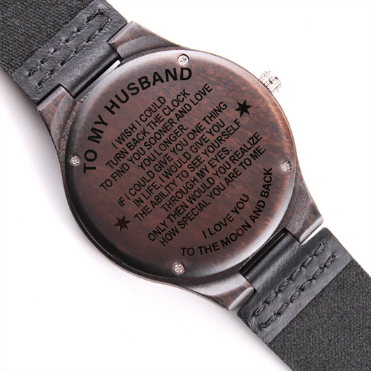 engraved wooden watches for husband - Gifts for Family Online