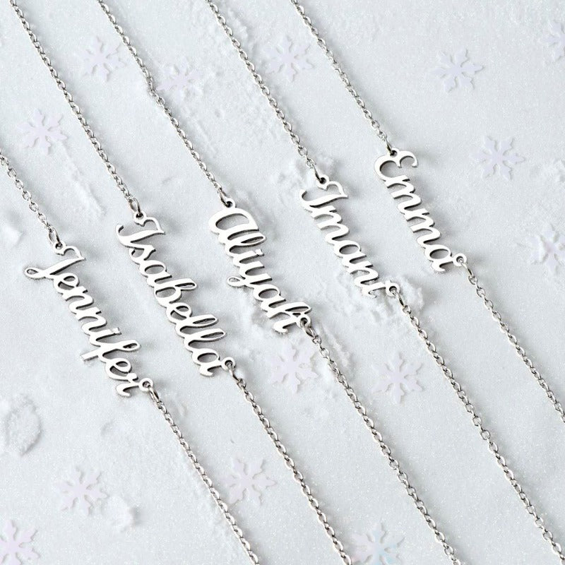 cursive name necklace - Gifts For Family Online