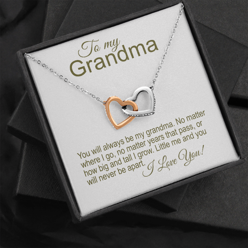 Grandma Gift Two Interlocking Hearts Necklace Gifts For Grandmother – Gifts  For Family Online